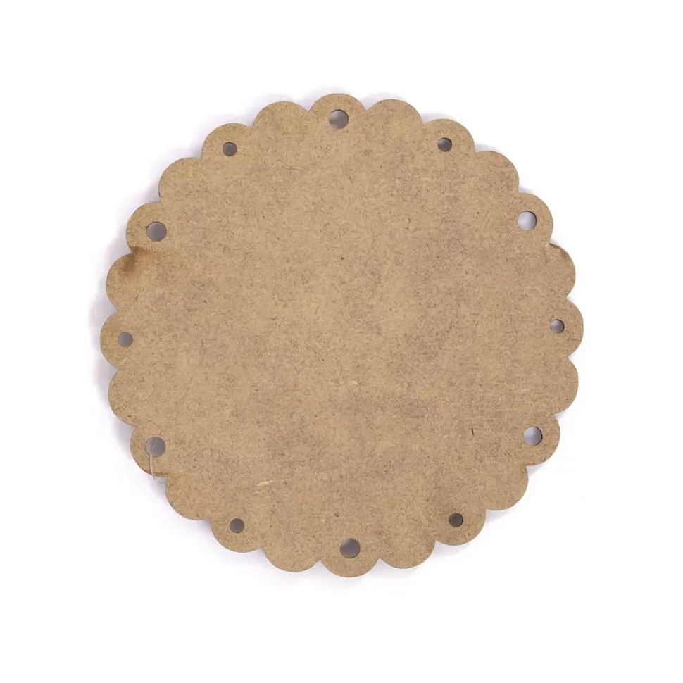 SUPER OFERTA **40%** Silueta de Madera Círculo Festoneado 12,5cm