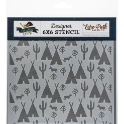 SUPER OFERTA **30%** Stencil Desert Scene Echo Park 15x15cm