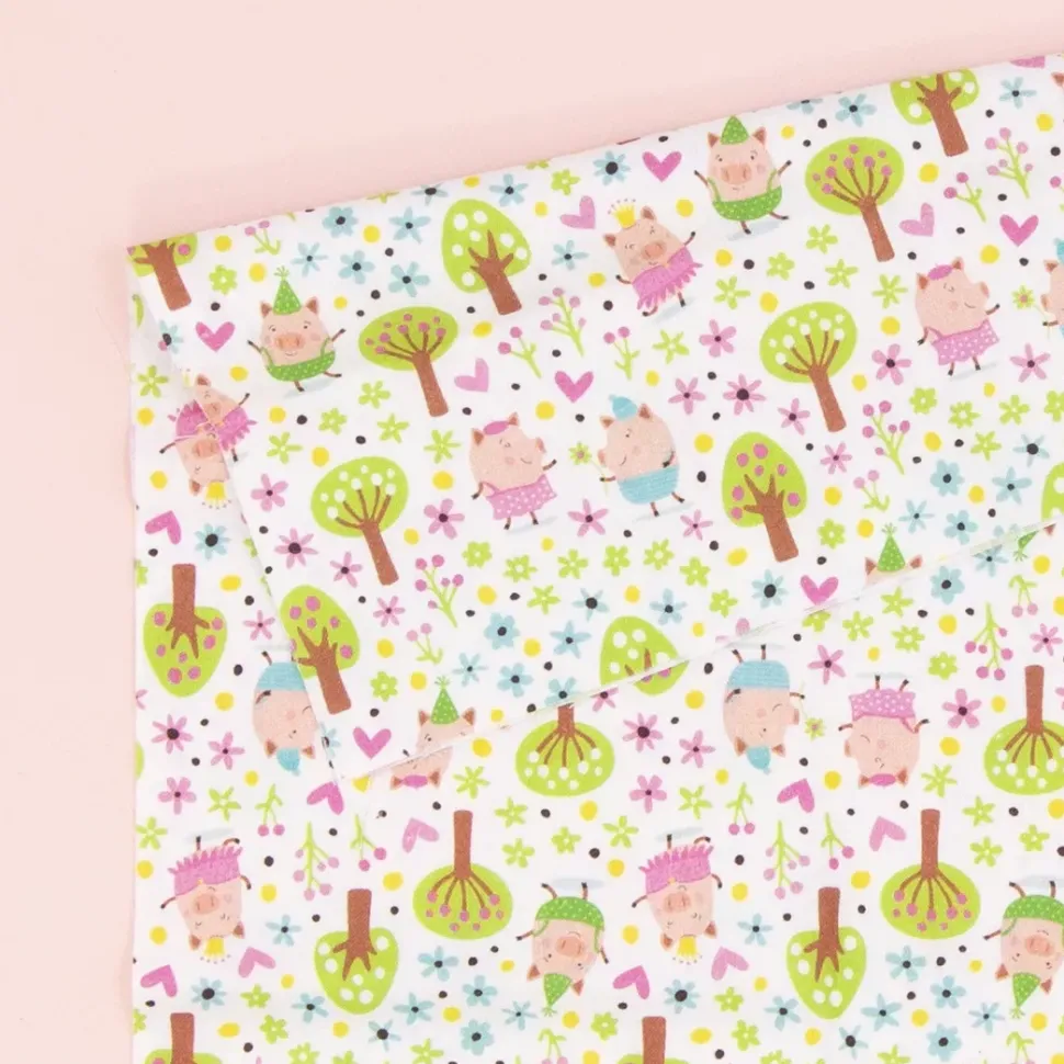 Tela Cerditos en Bosque Verde Craftelier 50x30cm