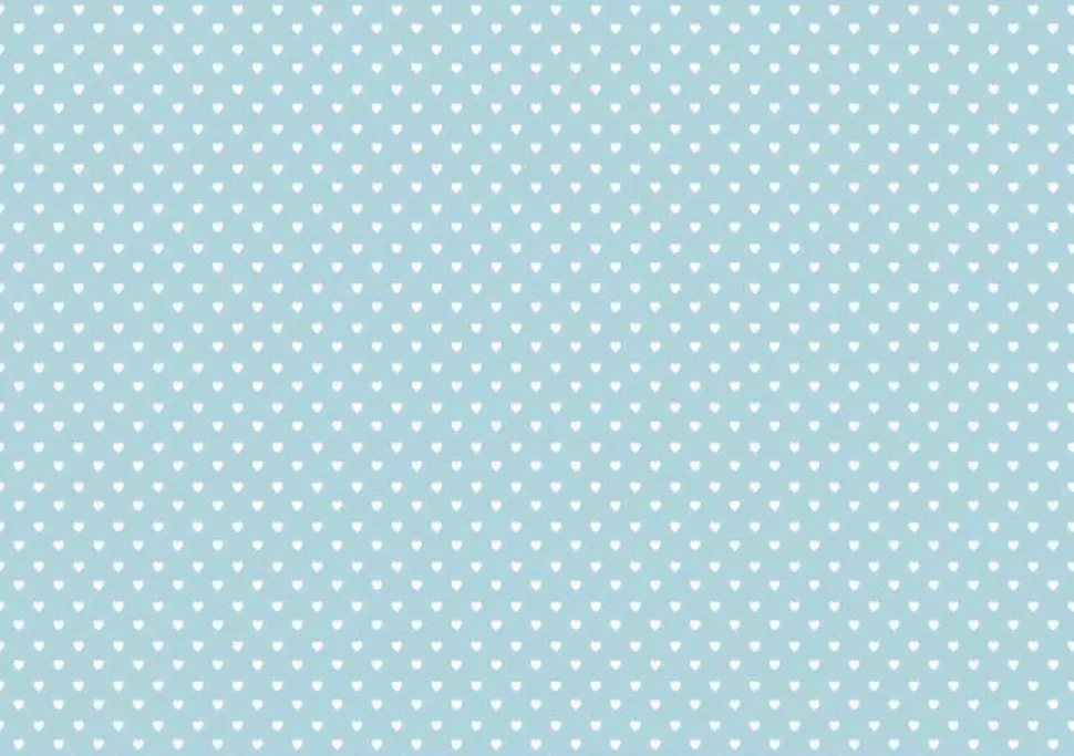 Tela de Encuadernar Corazón Blanco Azul Bebé PapersForYou 70x50cm