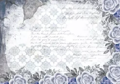 Tela de Encuadernar Flores Grises Once Upon a Time PapersForYou 70x50cm