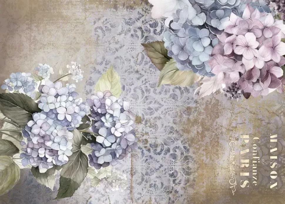 Tela de Encuadernar Hydrangeas II La Vie en Fleurs PapersForYou 70x50cm