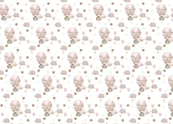 Tela de Encuadernar Ositos en Globo Lullaby Baby Girl PapersForYou