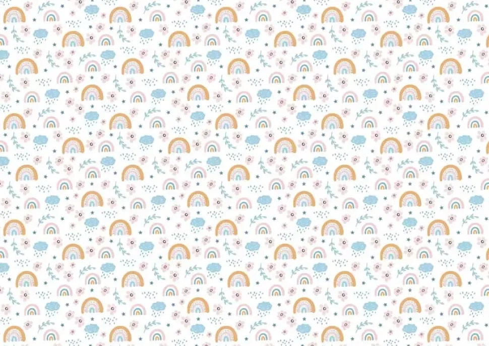 Tela de Encuadernar Rainbow Flowers PapersForYou 70x50cm