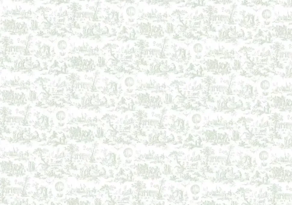 Tela de Encuadernar Toile de Jouy Menta PapersForYou 70x50cm