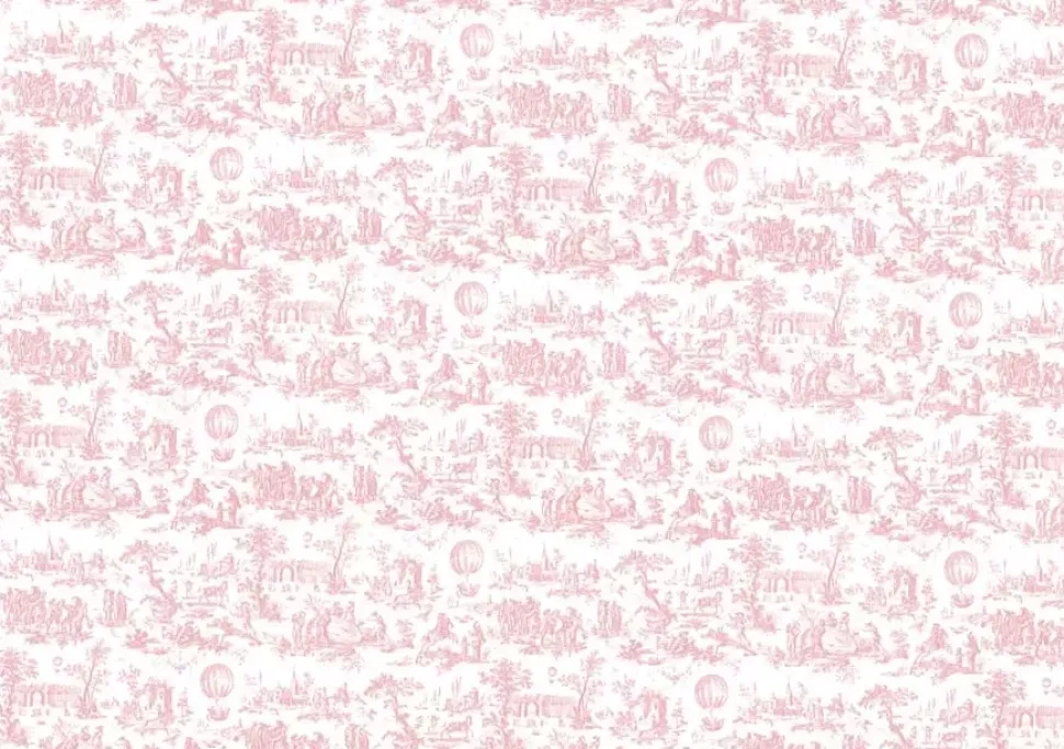 Tela de Encuadernar Toile de Jouy Rosa Bebé PapersForYou 70x50cm