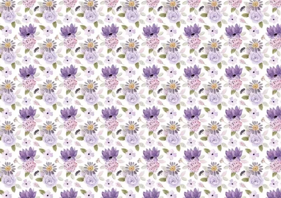 Tela de Encuadernar Violet Blossoms PapersForYou 70x50cm