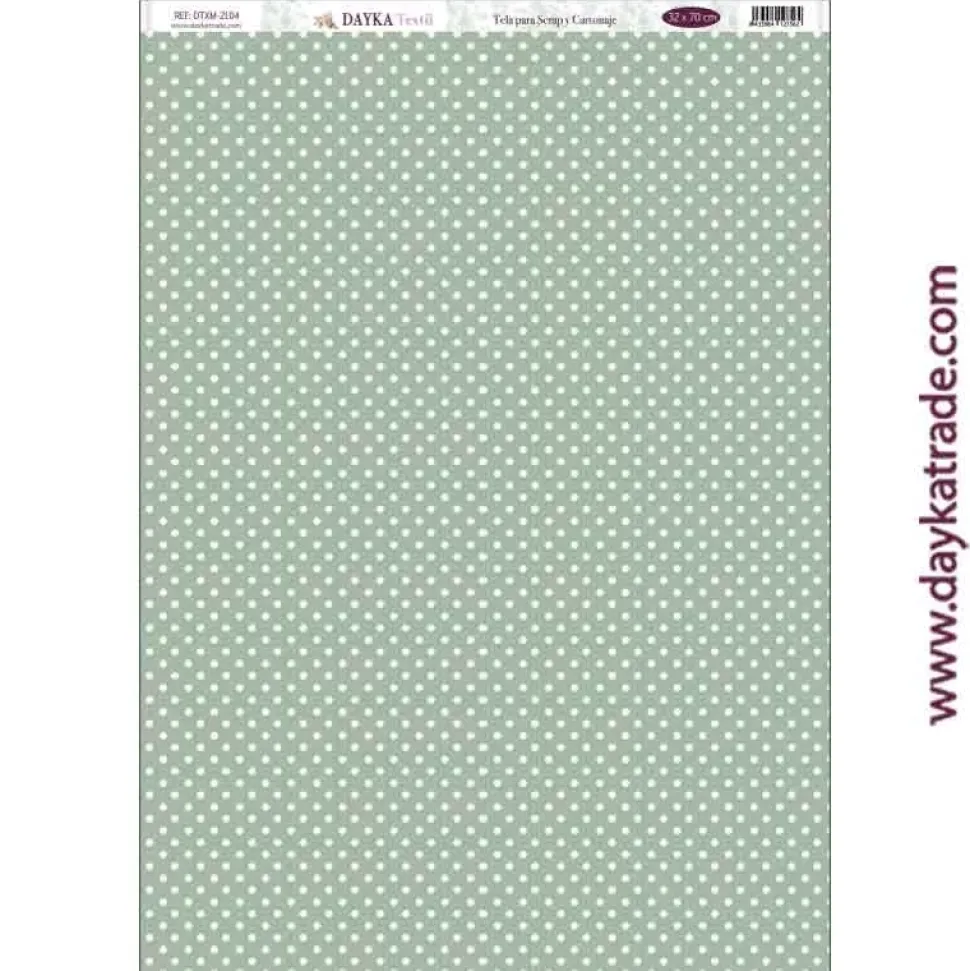 Tela DTXM-2104 Lunares Verdes En Comunión con la Naturaleza 32x70cm