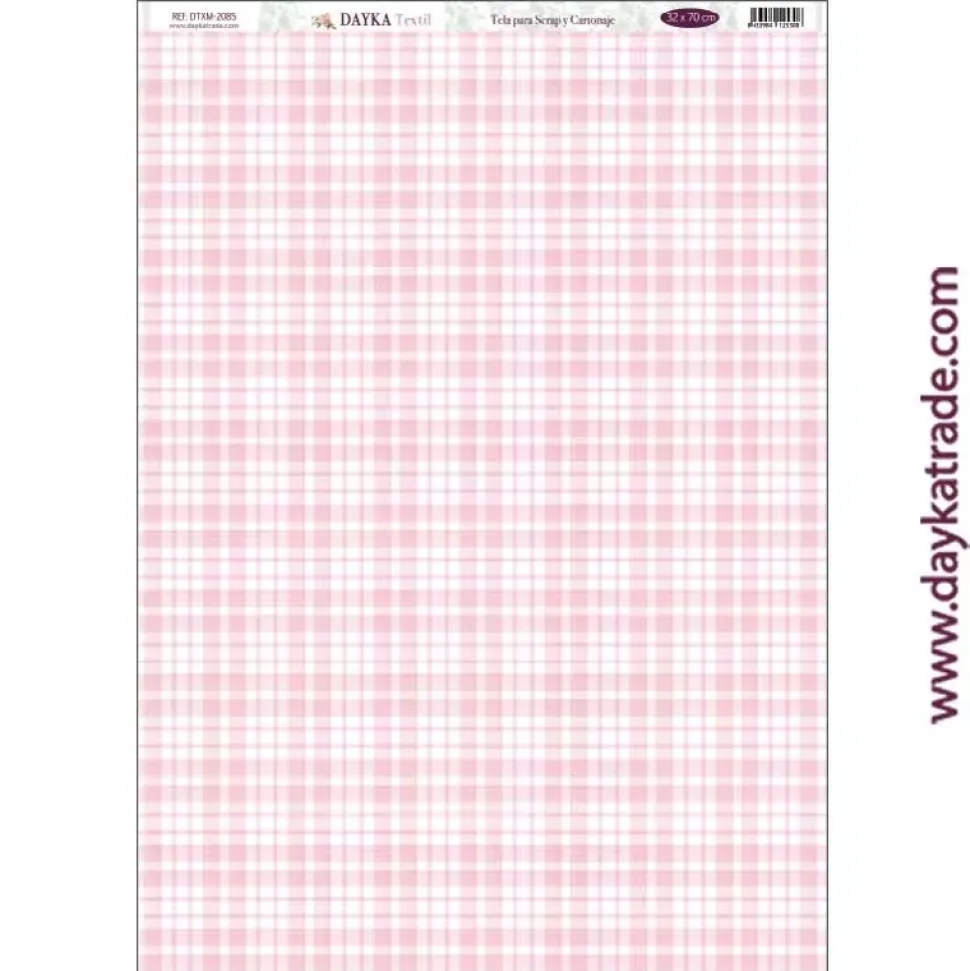 Tela DTXM-2085 Patrón Cuadros Rosas Puro Amor Rosas Dayka 30X70cm