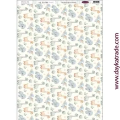 Tela DTXM-2094 Patrón Dinosaurios Puro Amor Azules Dayka 30X70cm