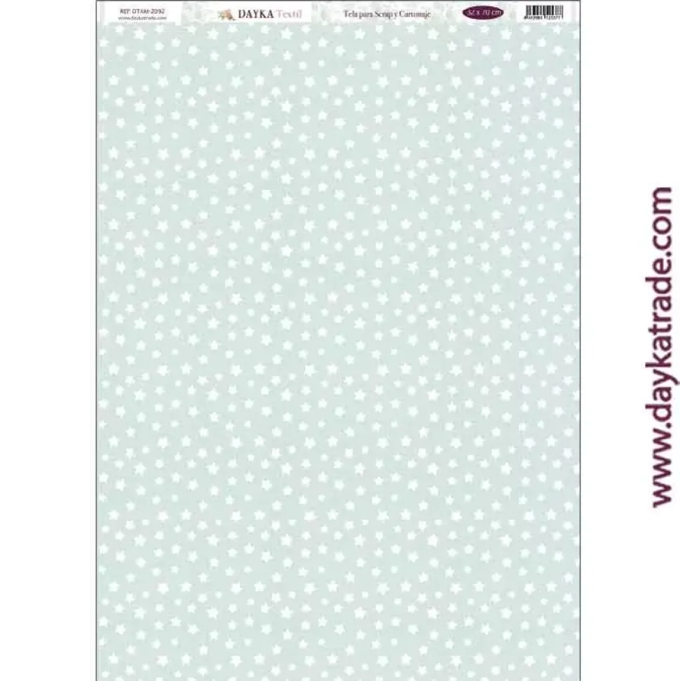 Tela DTXM-2092 Patrón estrellas aguamarina Puro Amor Azules Dayka 30X70cm