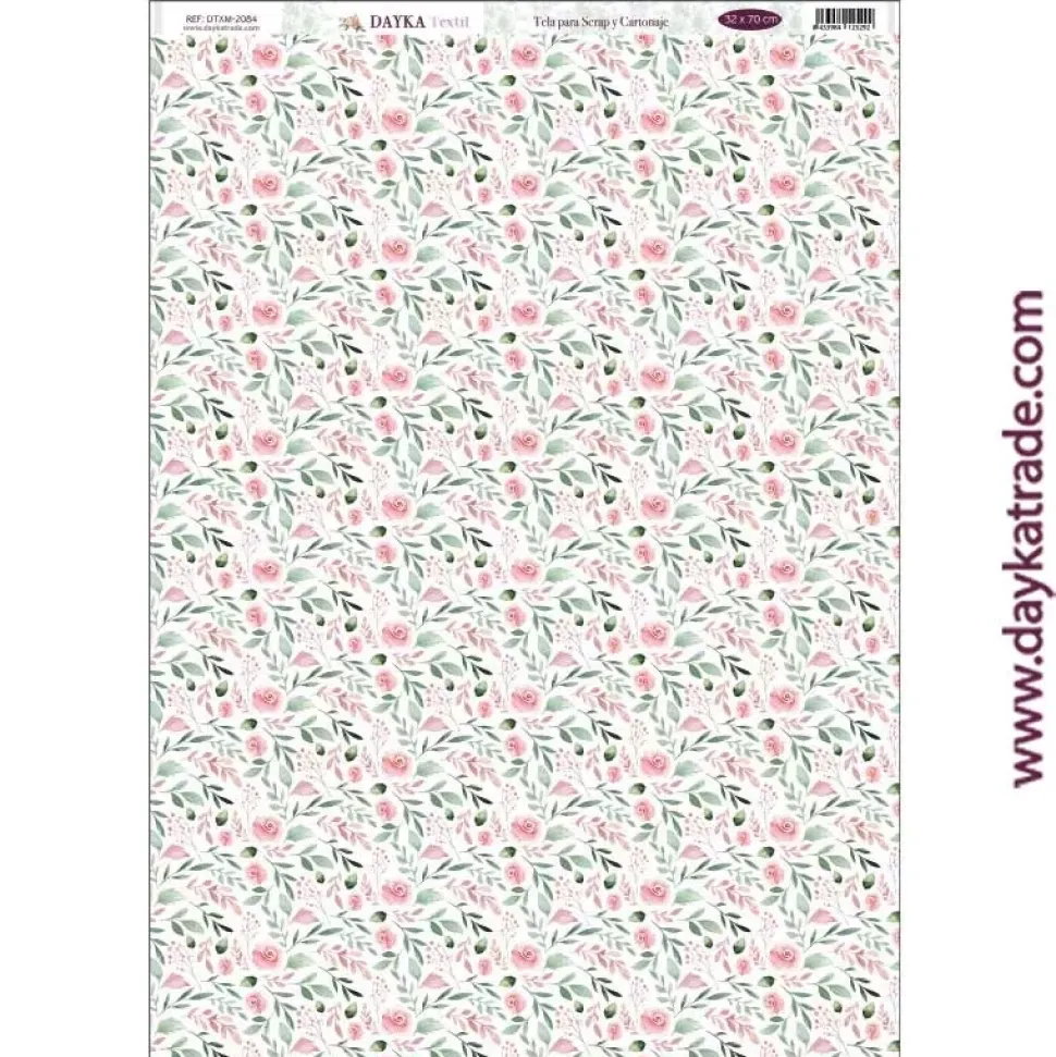 Tela DTXM-2084 Patrón Flores Puro Amor Rosas Dayka 30X70cm