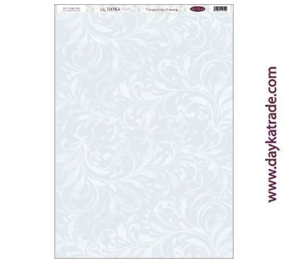 Tela DTXM-2030 Patrón Fondo Floral Azul Bendiciones Dayka 33x70cm