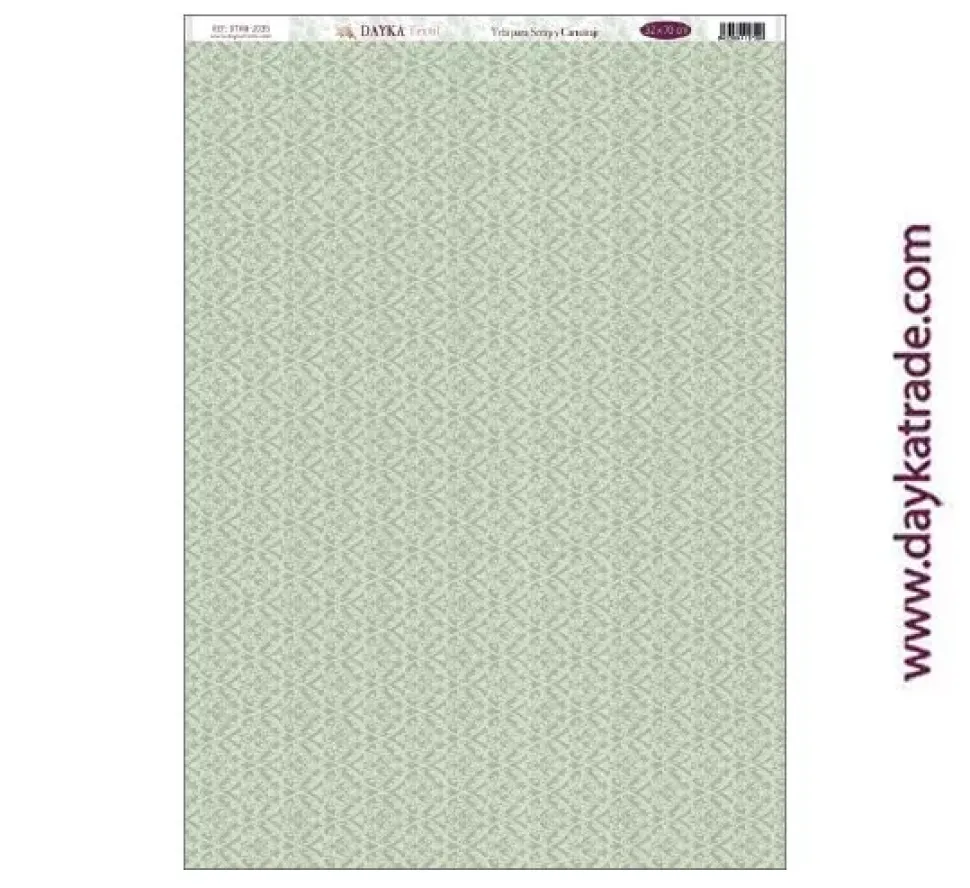 Tela DTXM-2035 Patrón Fondo Geométrico Verde Bendiciones Dayka 33x70cm