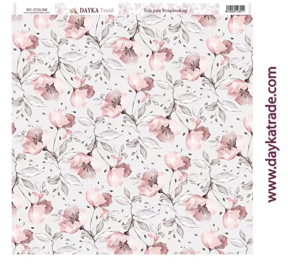 Tela DTXS-986 Flores Vintage Empolvado Dayka 30x30cm