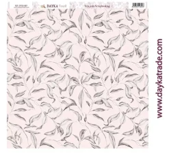 Tela DTXS-987 Hojas Rosa Empolvado Dayka 30x30cm