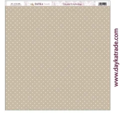 Tela DTXS-988 Marrón Con Puntos Rosas Hoy Es Mi Día Niña Dayka 30x30cm