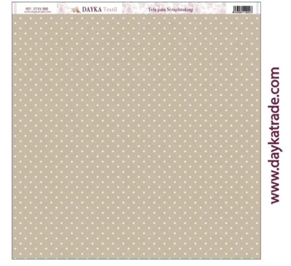 Tela DTXS-988 Marrón Con Puntos Rosas Hoy Es Mi Día Niña Dayka 30x30cm