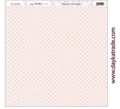 Tela DTXS-994 Rosa Con Puntos Marrones Hoy Es Mi Día Niña Dayka 30x30cm