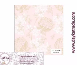 Tela para Decoración #44 Flores rosas y amarillas con hojas verdes 50x100cm. Dayka