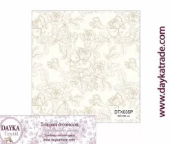 Tela para Decoración #35 Flores monocromáticas 50x100cm. Dayka