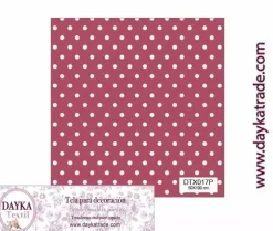 Tela para Decoración #17 Puntos o topos fresa 50x100cm. Dayka