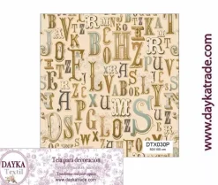 Tela para Decoración #30 Abecedario / Letras vintage 50x100cm. Dayka