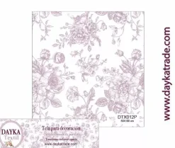 Tela para Decoración #12 Flores Moradas 50x100cm. Dayka