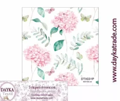 Tela para Decoración #31 Hortensias 50x100cm. Dayka