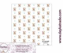 Tela para Decoración #28 Ositos y corazones 50x100cm. Dayka