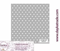 Tela para Decoración #19 puntos o topos grises 50x100cm. Dayka