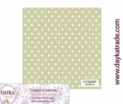 Tela para Decoración #08 Puntos o topos verdes 50x100cm. Dayka