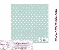 Tela para Decoración #03 Puntos o topos con fondo aguamarina 50x100cm. Dayka
