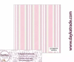 Tela para Decoración #07 Rayas rosas y verdes Dayka