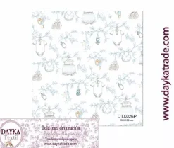 Tela para Decoración #26 Ropa de bebé y chupetes azul 50x100cm. Dayka