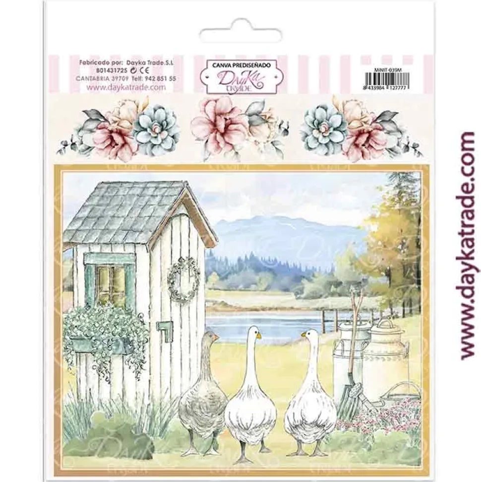 Tela para Scrapbooking y Cartonaje Estilo Campestre 21x23cm