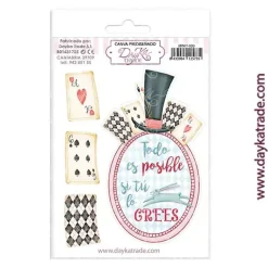 Tela para scrapbooking y cartonaje sombrerero Alicia Dayka