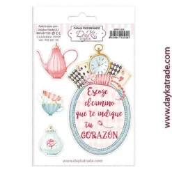 Tela para scrapbooking y cartonaje frase Alicia Dayka