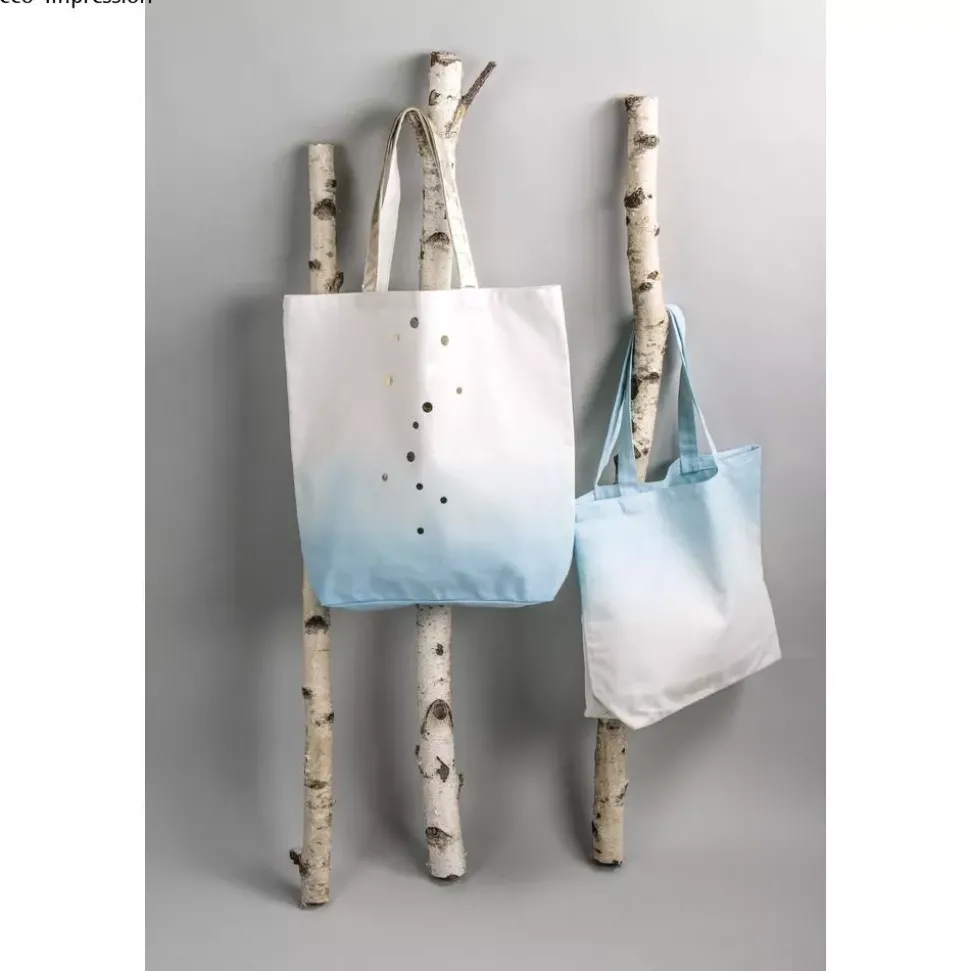 Tote bag shopper fashion blanco y dorado