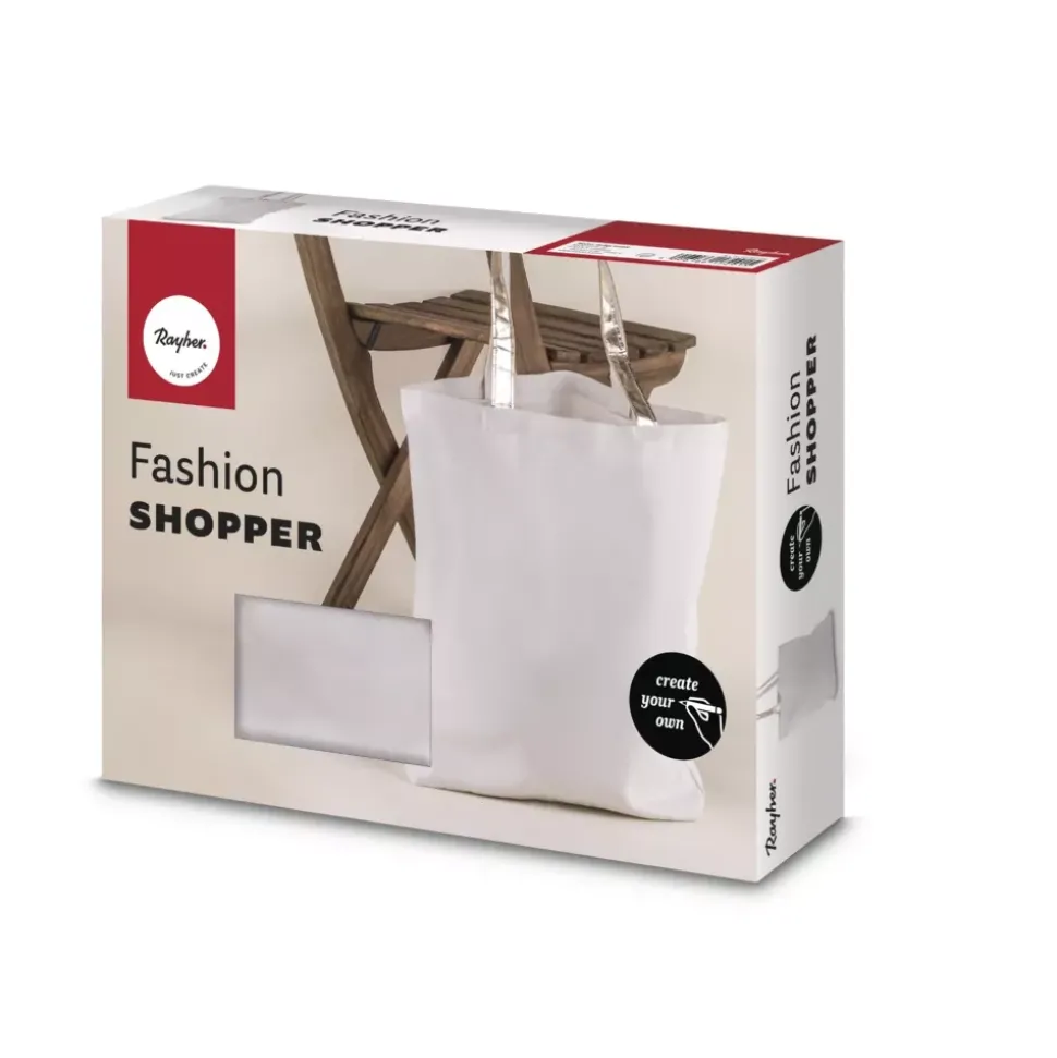 Tote bag shopper fashion blanco y dorado