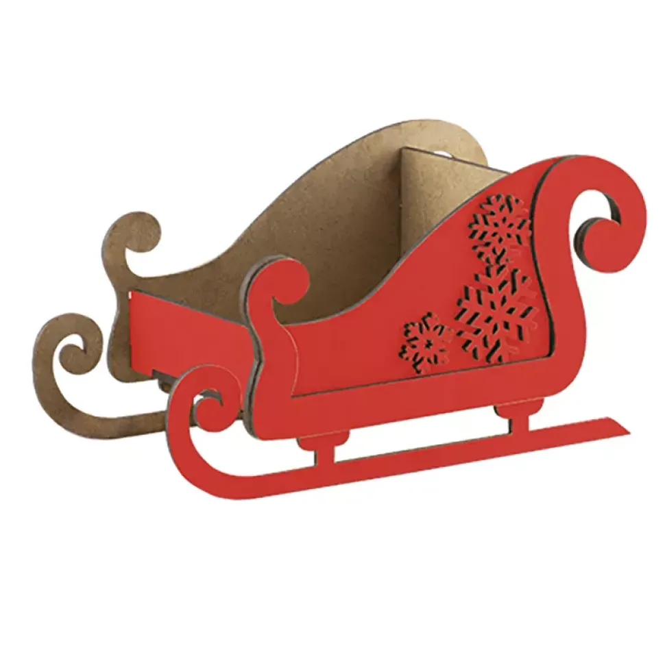 Trineo de madera 098 Rojo Fabrika Decoru