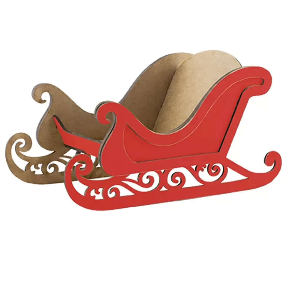 Trineo de madera 100 Rojo Fabrika Decoru