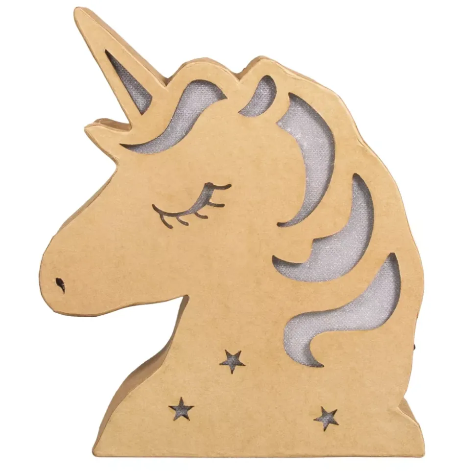 Unicornio luminoso de papel maché