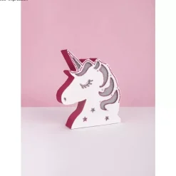 Unicornio luminoso de papel maché