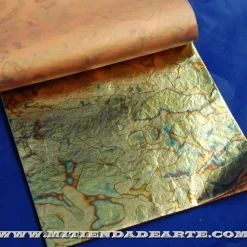 Variegatto azul. Pan de oro imitación oxidado en azul