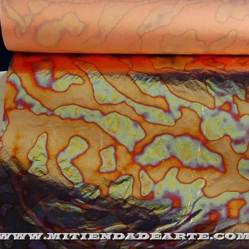 Variegatto rojo. Pan de oro imitación oxidado en rojo