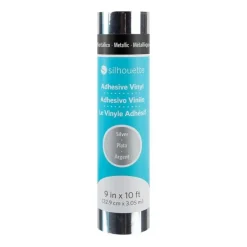 Vinilo adhesivo metálico Plateado Silhouette 9"x10'